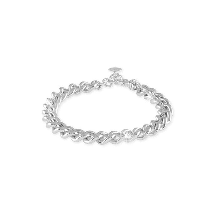 Bracciale con catena grumetta mini in bronzo argentato