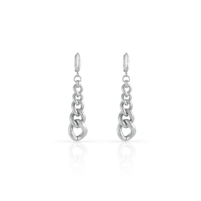 Silver-plated bronze curb earrings