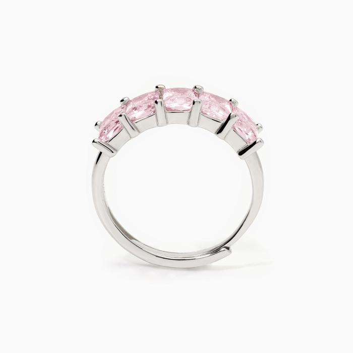 Bague femme en argent avec zircone rose Valentina