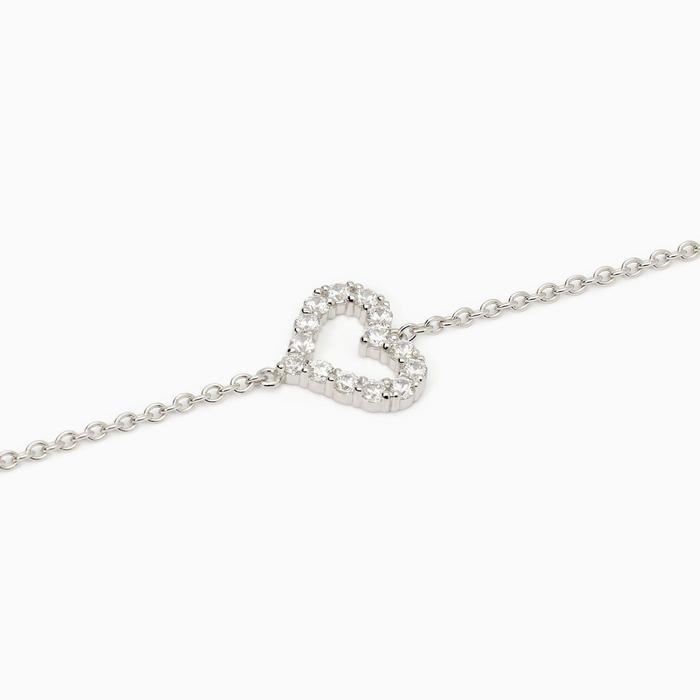 Women's bracelet in silver with heart Happy Love
