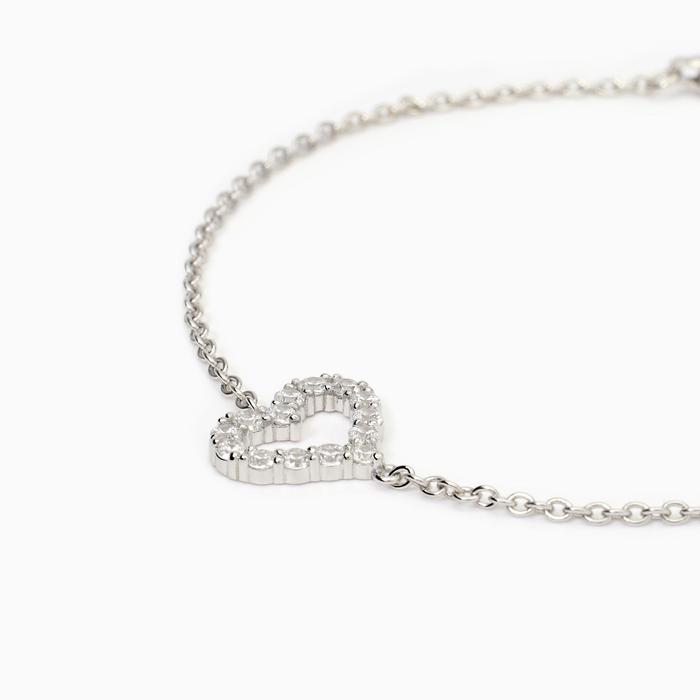 Women's bracelet in silver with heart Happy Love