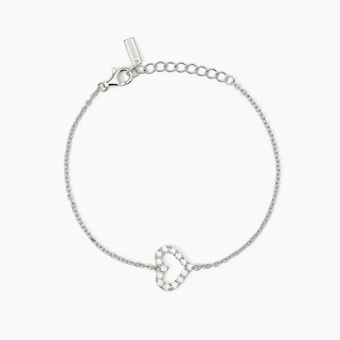 Women's bracelet in silver with heart Happy Love