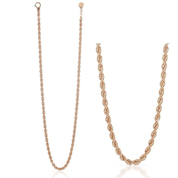 Collana in bronzo dorato rosa