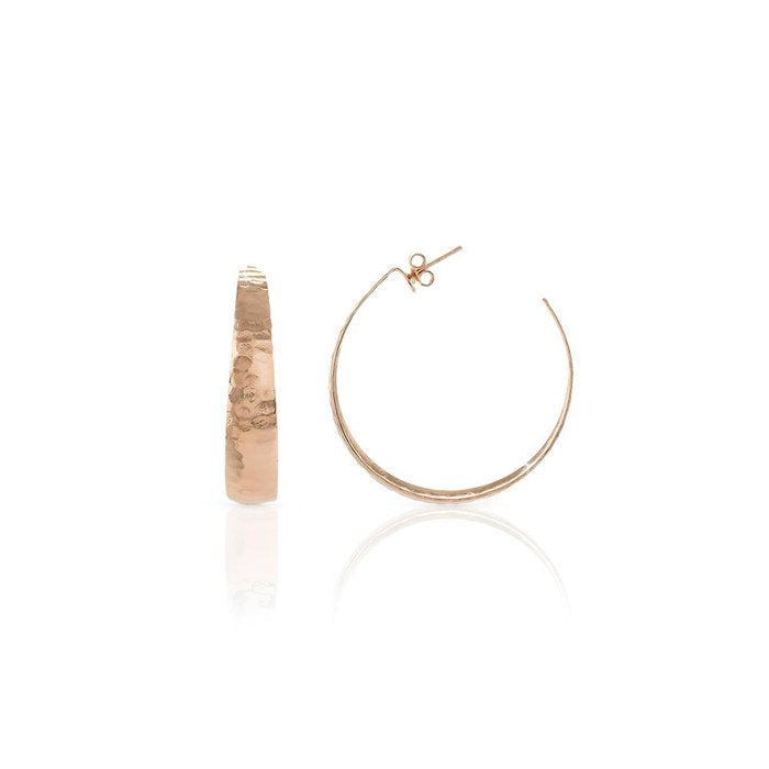 Orecchini a cerchio in bronzo dorato rosa