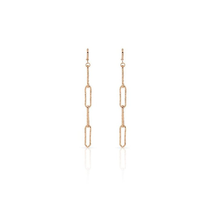 Orecchini Paper Clip in bronzo dorato rosa