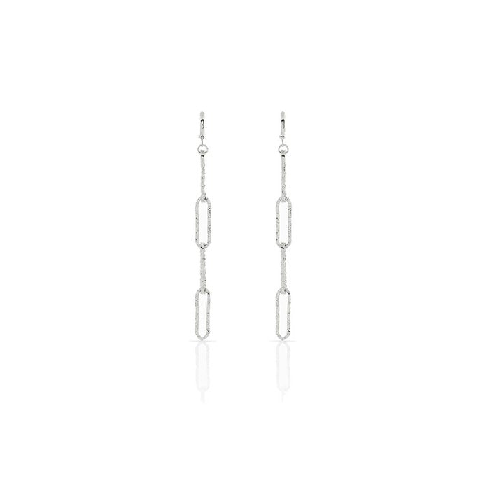 Orecchini Paper Clip in bronzo argentato