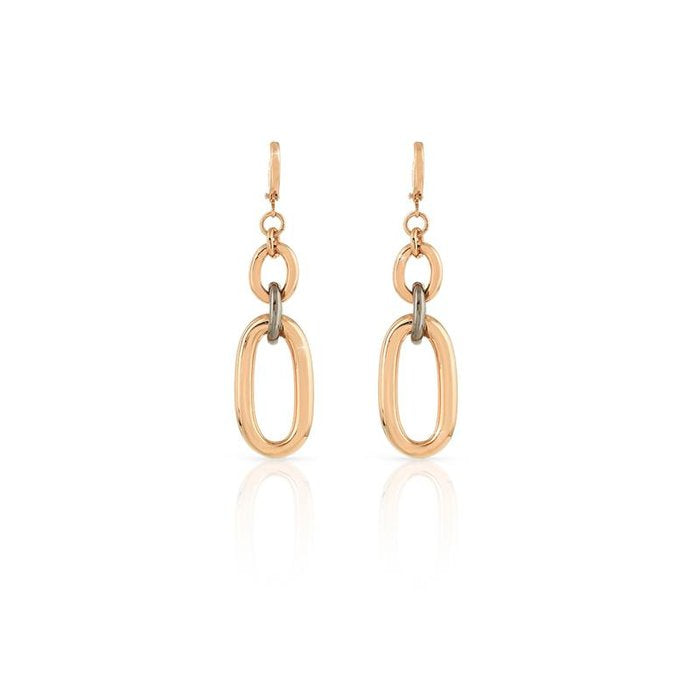 Orecchini Lipari in bronzo dorato rosa e nero