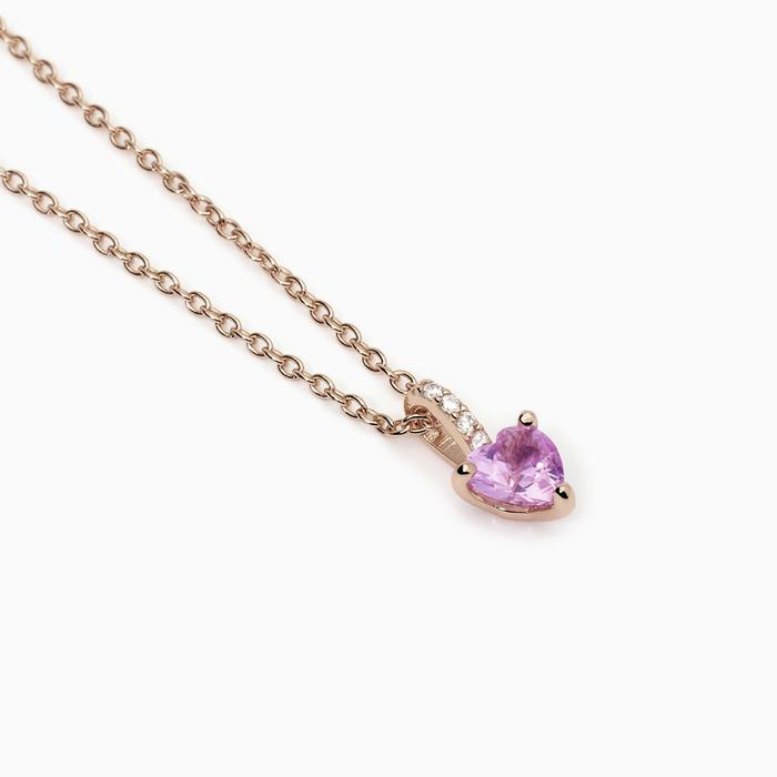 Collier ras du cou en argent avec tourmaline synthétique Rouge