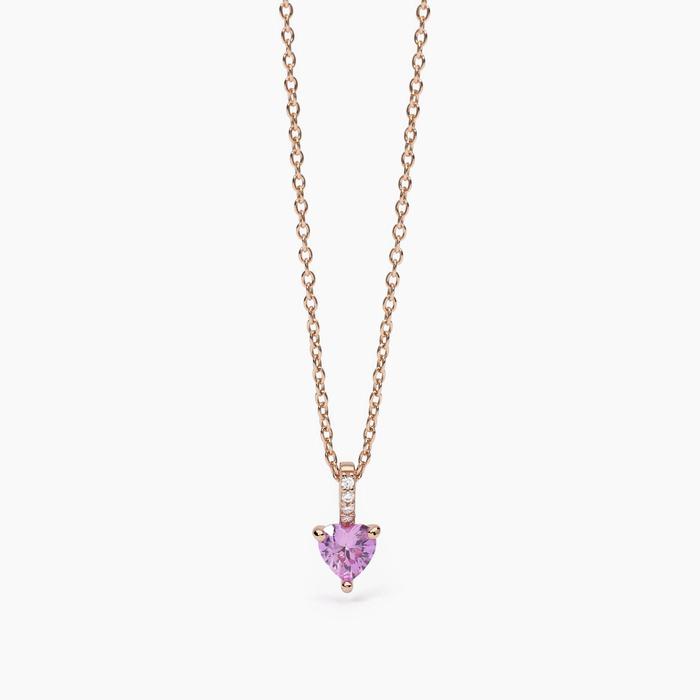 Collier ras du cou en argent avec tourmaline synthétique Rouge