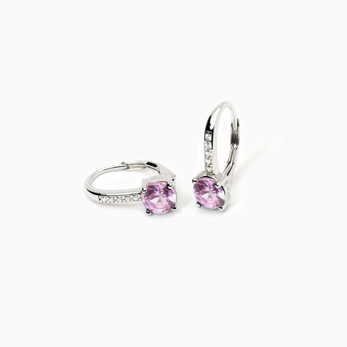 Boucles d'oreilles Isabel en argent, tourmaline synthétique et zircone