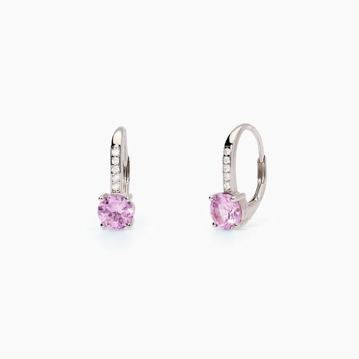 Boucles d'oreilles Isabel en argent, tourmaline synthétique et zircone