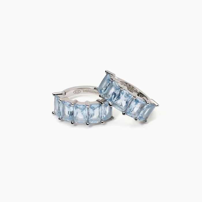 Orecchini in argento con acquamarina sintetica Valentina