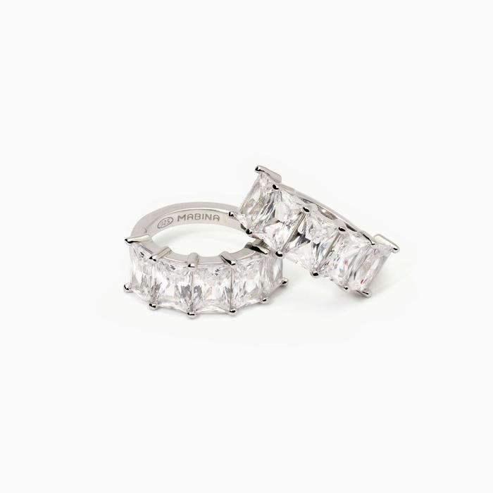 Orecchini in argento con zirconi baguette Valentina