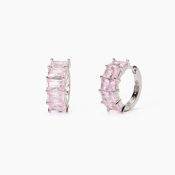 Orecchini in argento con zirconi rosa Valentina