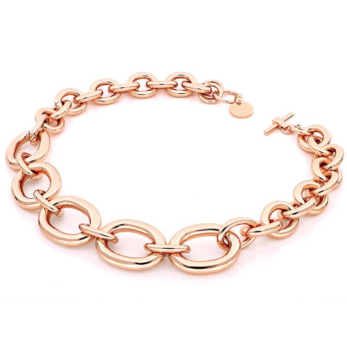 Collana in bronzo dorato rosa