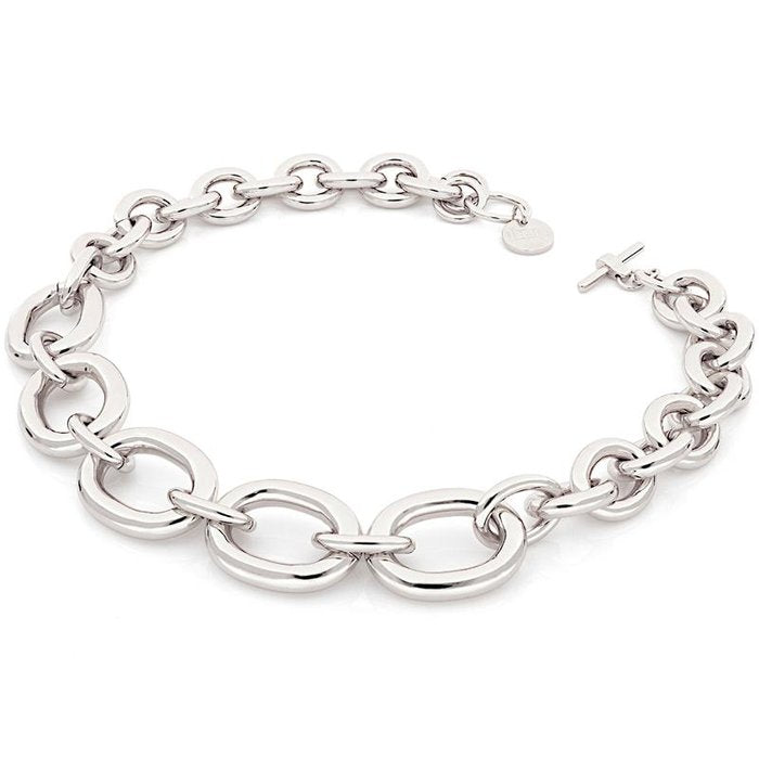 Collana in bronzo argentato
