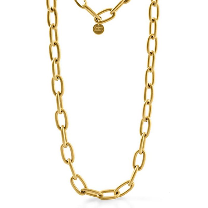 Long chain necklace in satin gold bronze