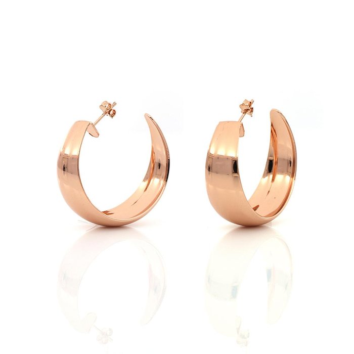 Orecchini a semi-cerchio in bronzo dorato rosa