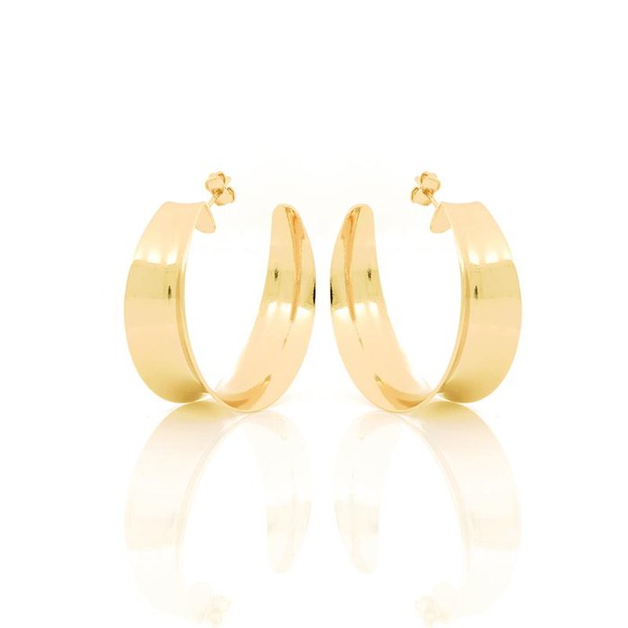 Gilded Bronze Semi-Hoop Earrings