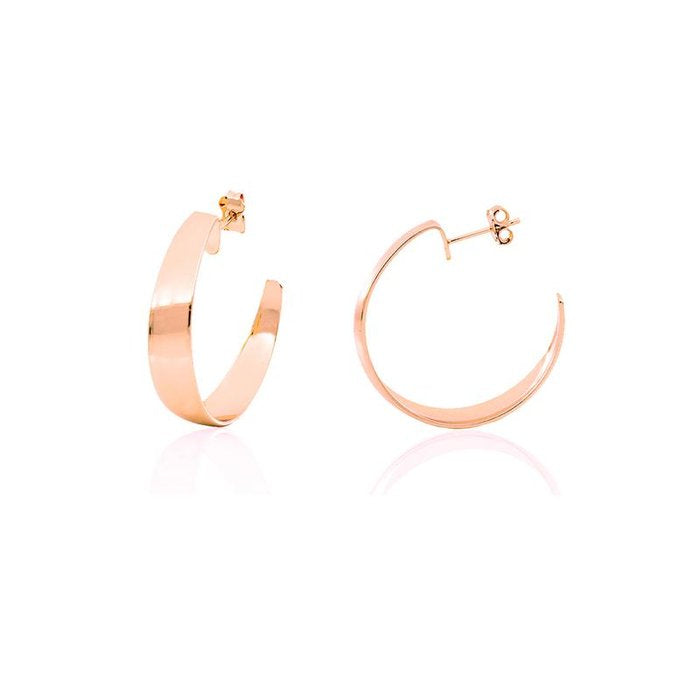 Orecchini Semi-cerchio in bronzo dorato rosa