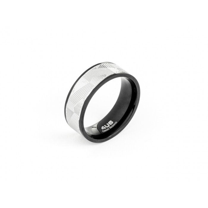 Anello acciaio bordi pvd nero
