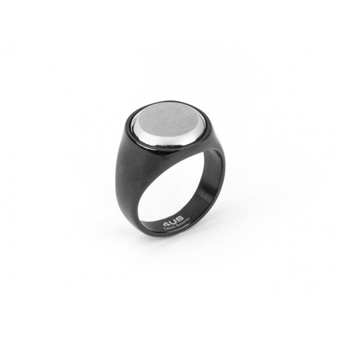 Bague ronde en acier bruni