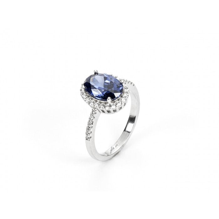 Anello ovale blu