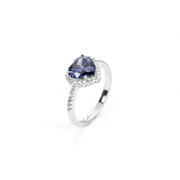 Anello cuore blu