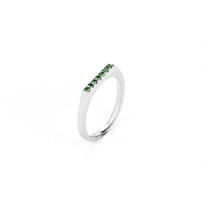 Anello zirconi verdi