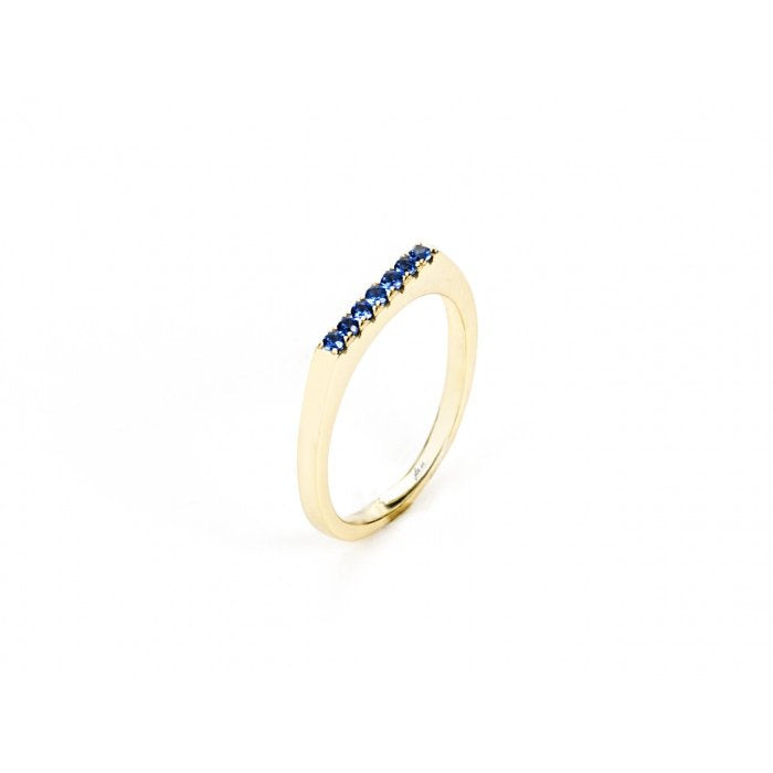Anello laminato zirconi blu