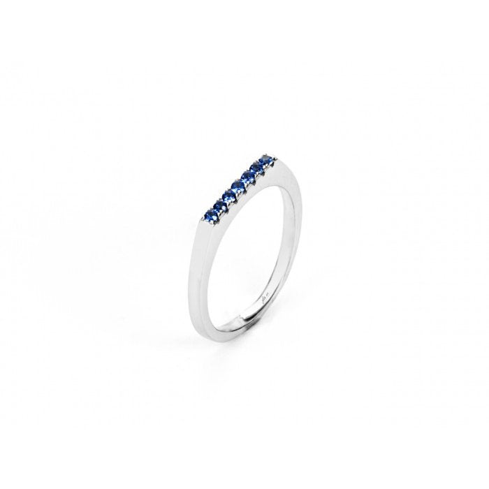 Anello zirconi blu