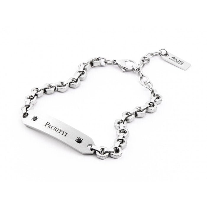 Bracelet en maille hexagonale avec plaque