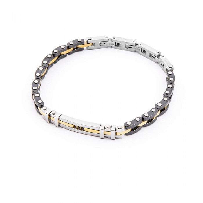 Bracelet en maille plate bicolore