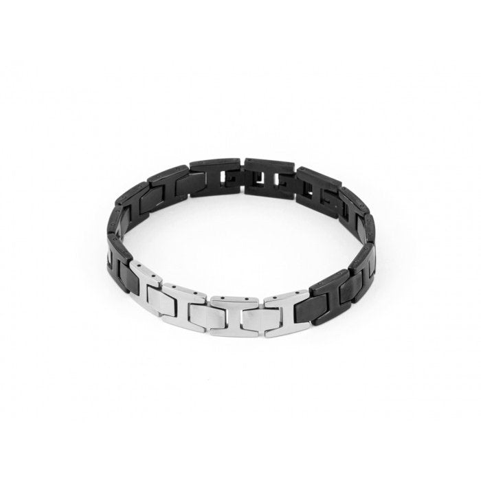 Bracciale tungsteno acciaio e pvd nero