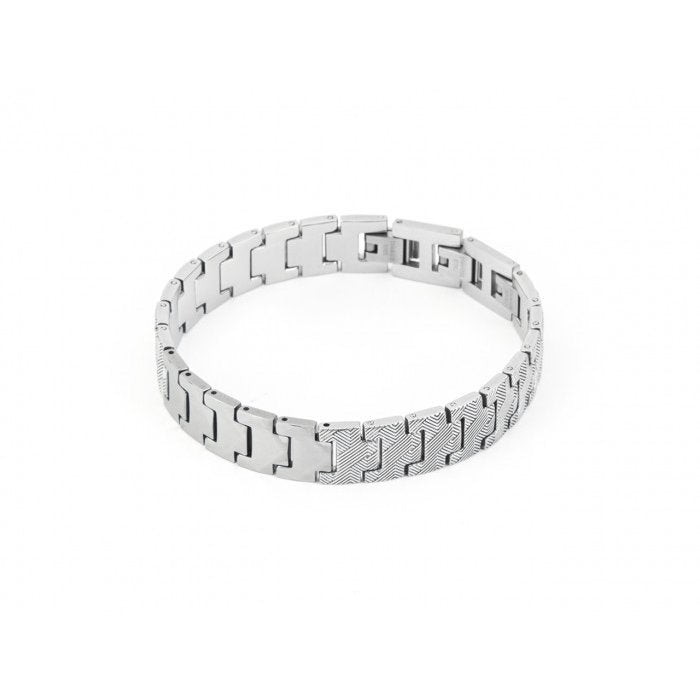 Bracciale tungsteno acciaio satinato