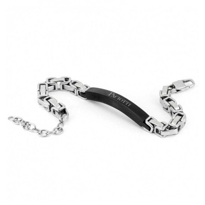 Bracciale maglia catena con piastra nera