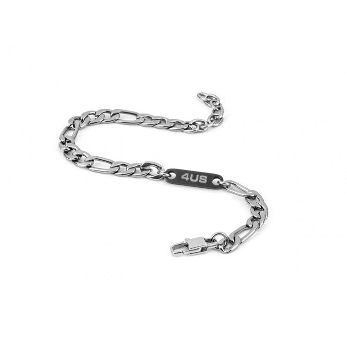 Bracciale maglia piatta con inserto nero