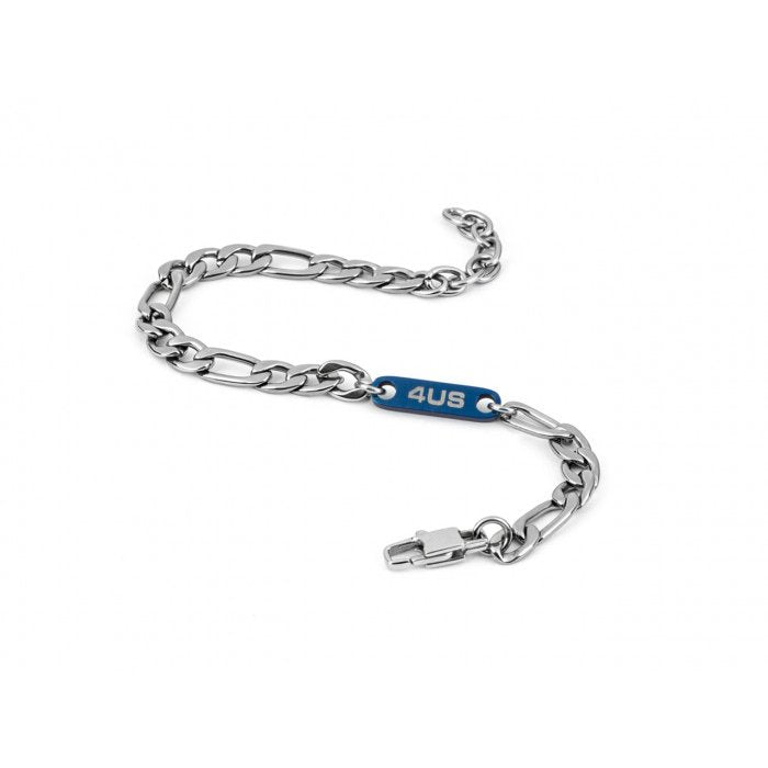 Bracciale maglia piatta con inserto blu