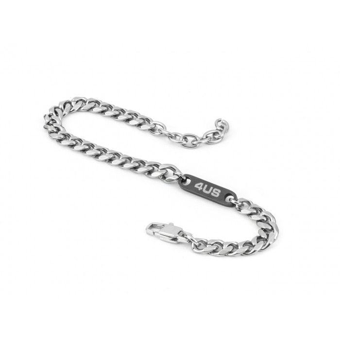 Bracelet en maille plate avec insert noir