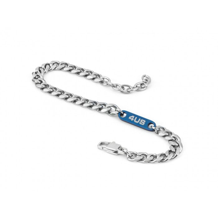 Bracciale maglia piatta con inserto blu