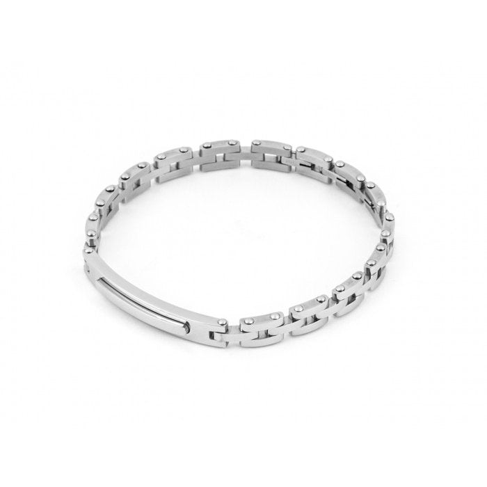 Bracciale acciaio con piastra centrale