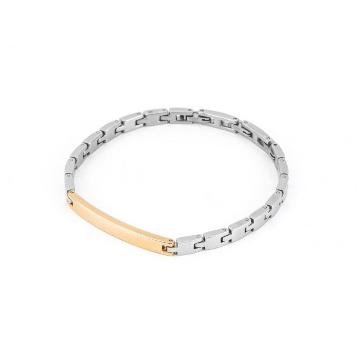 Bracciale maglia stretta piastra centrale pvd rose