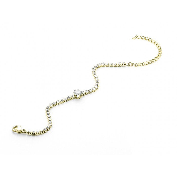 Bracciale tennis con pietra bianca