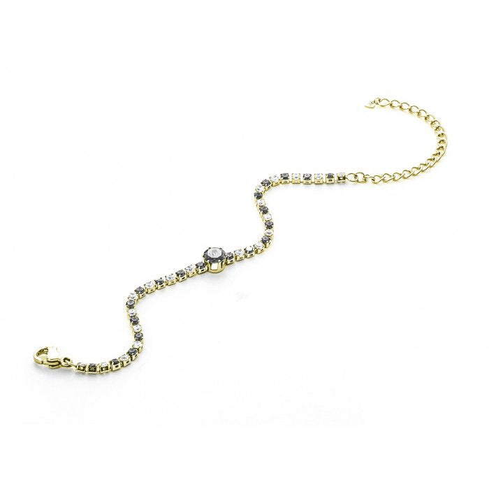 Tennis bracelet with black stone