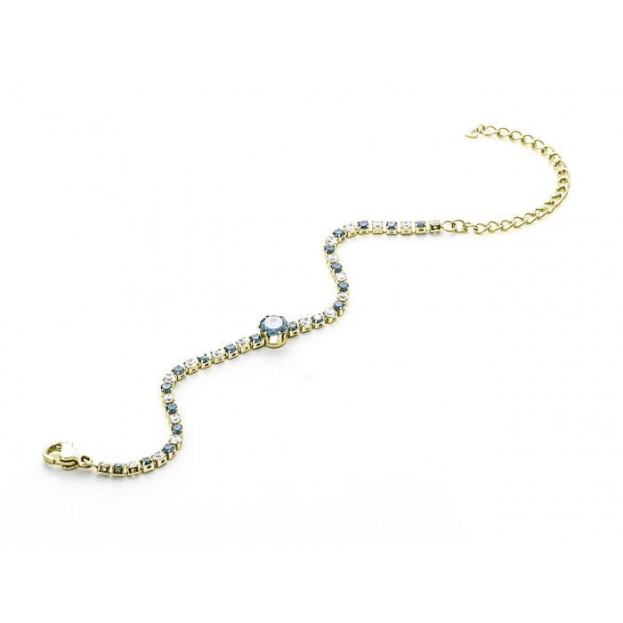 Bracelet tennis avec pierre bleue