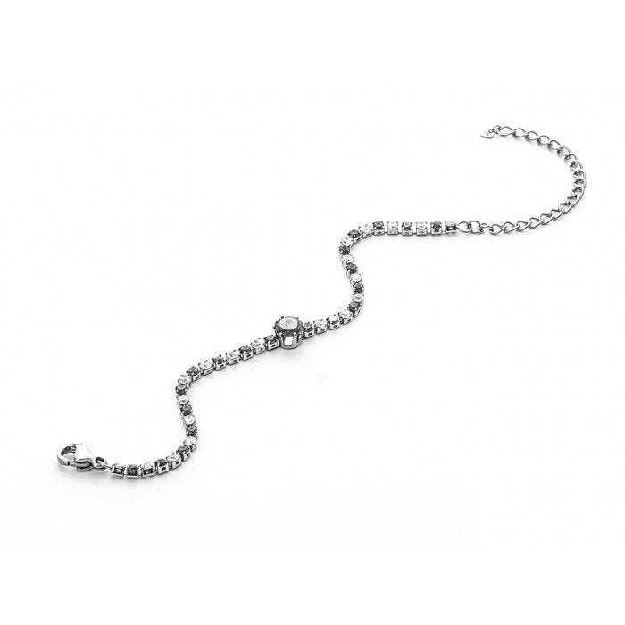 Bracciale tennis con pietra nera