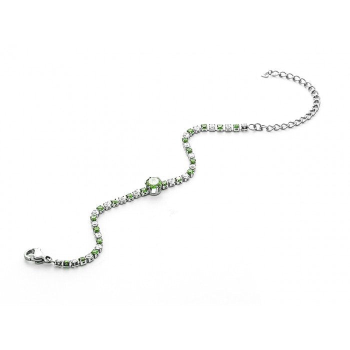 Bracciale tennis con pietra verde