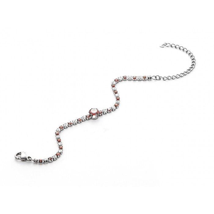Bracciale tennis con pietra rossa