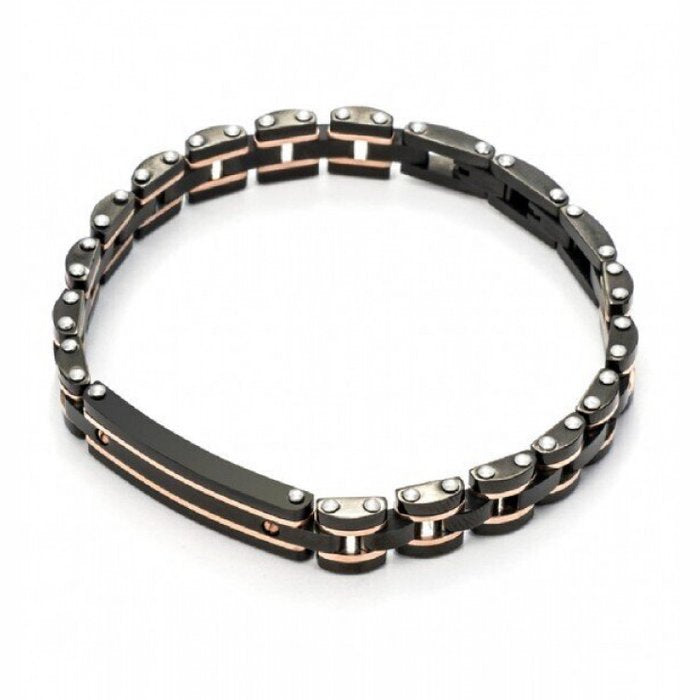 Bracciale maglia tessere con piastra