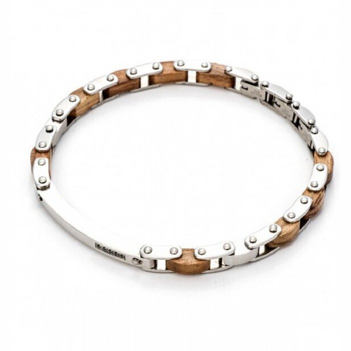 Bracciale maglia tessere con piastra
